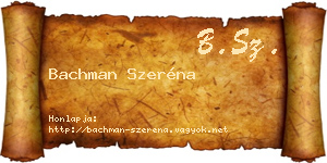 Bachman Szeréna névjegykártya